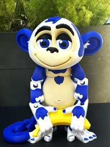 Jumbo 3D Printed Articulated Monkey Fidget Toy, 9" Posable Monkey, Stands on Its Own for Fun Poses and Display, Executive Desk Toy, Fidget Toy 3D Printed in USA