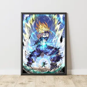 SSJ Goku VS Cell Poster | DBZ Poster | Manga Poster | Anime Poster | Japanese Manga Wall Art | Japanese Room Decor | Anime Gift