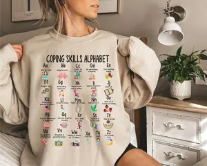 Mental Health Sweatshirt, Coping Skills Alphabet, Mental Health Gift, Positive Vibes