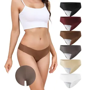 LEVAO Women’s Seamless Thongs – No Show G-String with Anti-Camel Toe Pad, Invisible Comfortable Underwear, Soft & Breathable 6 Pack