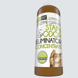 Life Miracle Enzyme Cleaner & Pet Odor Eliminator Concentrate - 8 oz Bottle - 1 Gallon Full Strength for Dogs, Cats, Clothing, Carpets & More