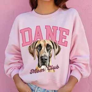 Great Dane Mom Club Sweatshirt ~ Sweatshirt Unisex Apparel Relaxed Fit Printed in the USA Clothing Womenswear Casual and Comfortable