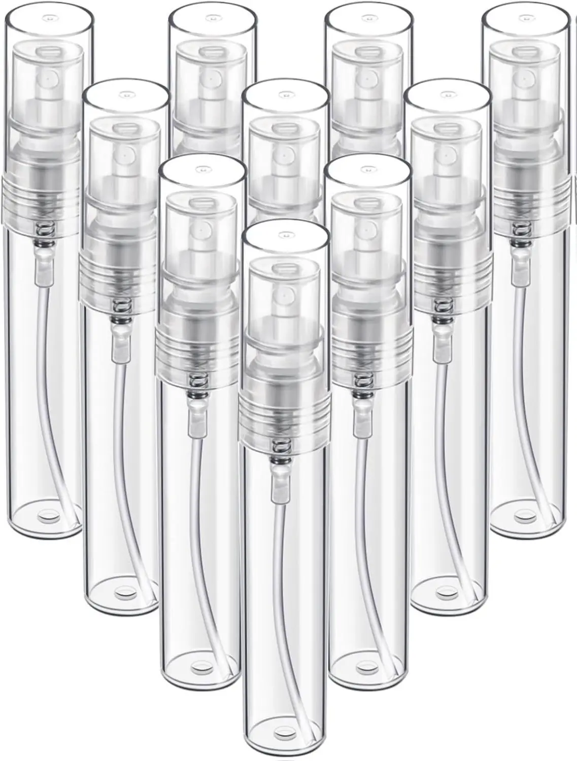 10 Pack 5ml Empty Fine Mist Mini Plastic Spray Bottles, Leakproof Refillable Perfume Atomizers, Lightweight Portable Travel Containers for Makeup, Cosmetic Use, High-Quality Nozzle