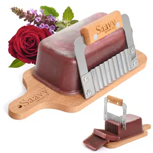 Saavy Naturals Patchouli Rose Artisan Soap Loaf Gift Set – 1 lb Fresh-Cut Soap + Cutter – Floral Spa Cleanse