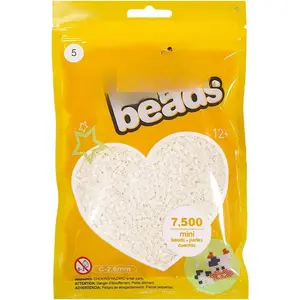 Mini Fuse Beads 7500 Melty Beads Compatible 2.6 mm  and Hama Bead (White)