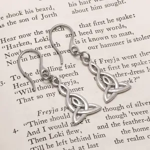 Viking Long Trinity Triquetra Knot Earrings