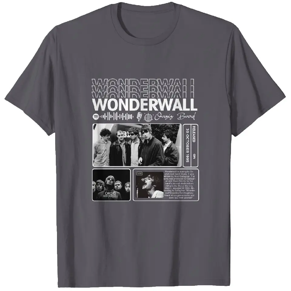 Unique Oasis Wonderwall Band Graphic Tees, Concert Tour 2025