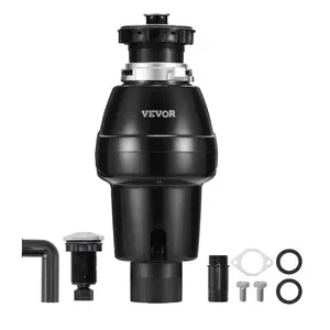 VEVOR Garbage Disposal, 3/4HP 3250RPM Continuous Feed Food Waste Disposer, EZ Connect Food Waste Grinding System with Sound Reduction, Power Cord Splash Guard for Kitchen Sinks