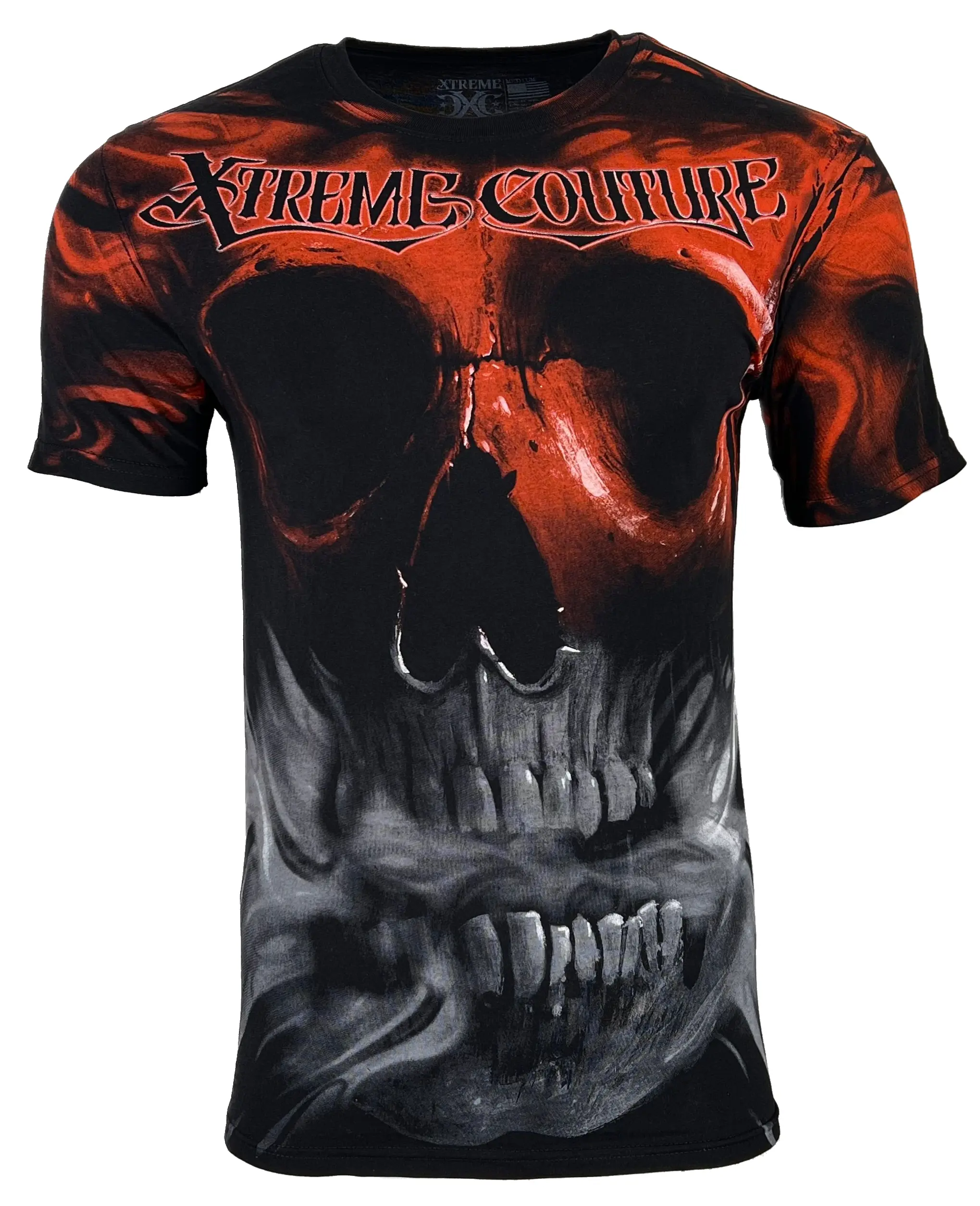 Xtreme Couture by Affliction Men's Black Lagoon Graphic T-Shirt - 100% Cotton MMA Biker Streetwear Top - Made in USA, Print, Round Neck, Tshirt, Fitted Cut, Printed Front/Back, Graphic Tee, Gothic