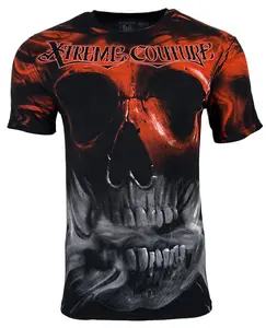 XTREME COUTURE by AFFLICTION Men's T-Shirt BLACK LAGOON Biker MMA Crewneck Cotton