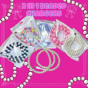 Beaded 2 in 1 Chargers for iPhone & Android - Stylish & Versatile Smartphone & Cellphone Charging Solution for Car & Home Use - Electronic