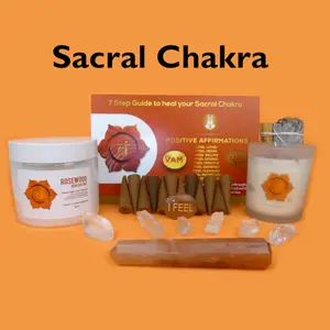 Sacral Chakra Healing Kit - Chakra: Crystals, Aromatherapy, Healing Guide, Prayers, Mudras, Meditation - Chakra for beginners