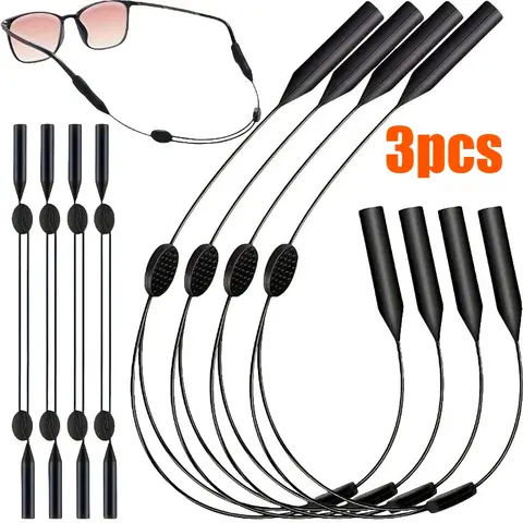 Adjustable Sunglasses Strap, Anti-slip Sunglasses Hanger Strap, Sports Sunglasses Retractable Rope, Outdoor Sports Accessories, Sunglasses Strap Set