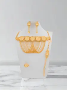 Women's Elegant Jewelry Set, Matching Jewelry Set, Fashionable Jewelry Set, Fashion Necklace & Earrings & Bracelet & Ring for Party, Daily Decor, Trendy All-match & Exquisite Jewelry for Birthday Gift, Glamour Set