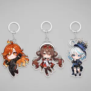 Genshin Impact Acrylic Keychains - Mavuika, Hu Tao, Furina, Genshin Impact Keychain Acrylic Charms, Kawaii Bag Accessory, Cool Collectible Gift for Fans, Aesthetic Merch for Players