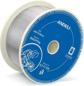 ANDELI Flux Core Gasless Welding Wire, .030"/.035'' E71T-GS 2Lbs Low Splatter Spool Mig Welding Wire Gasless Mild Carbon Steel