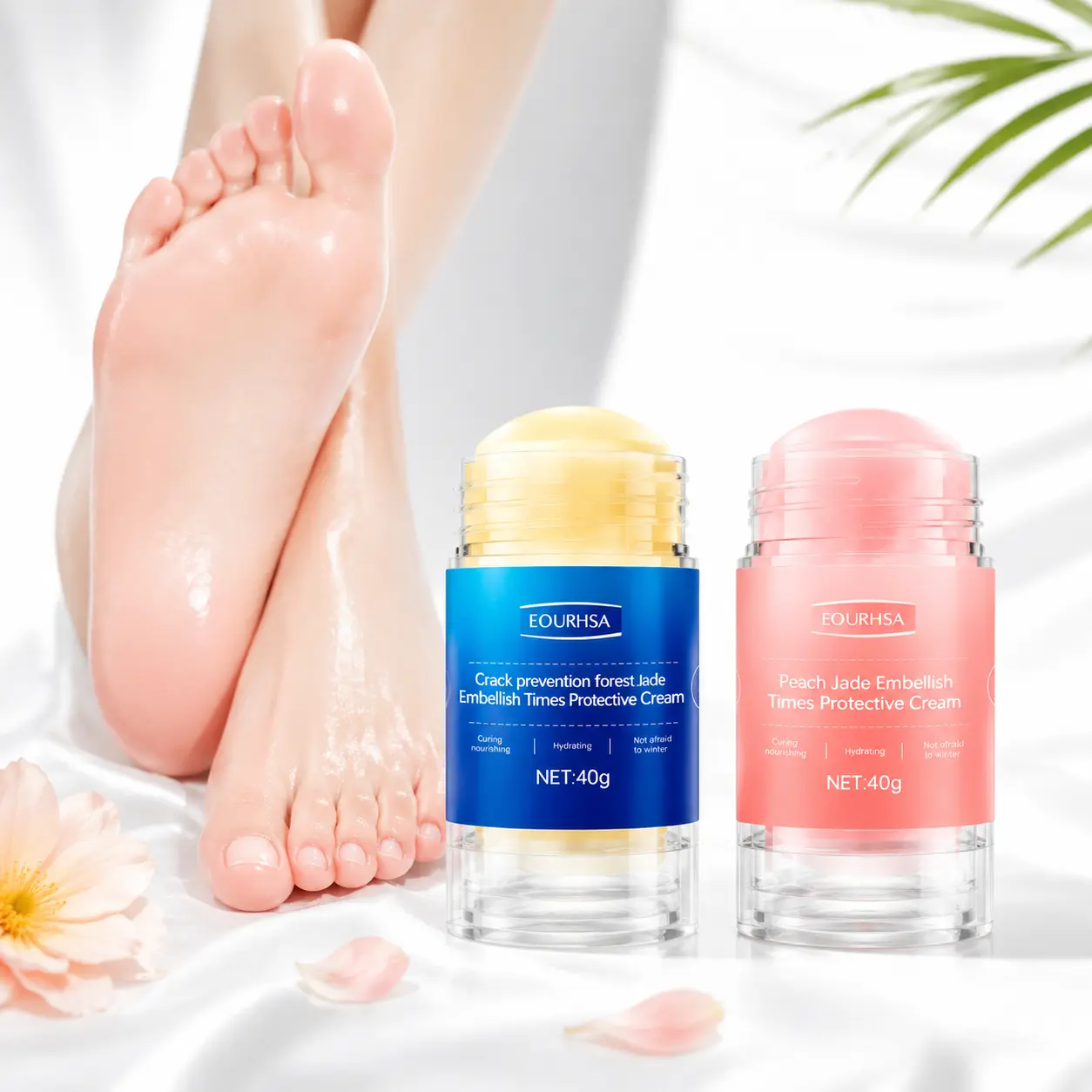2-Pack Anti-Crack Hand & Foot Care Cream, Deep Moisturizing, Softening & Nourishing, Suitable for Dry & Cracked Feet, Helps Remove Dead Skin and Hydrate Rough Heels