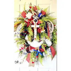 Patriotic Wreath - Coastal Nautical Anchor