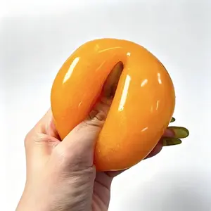 Fake Orange Slushie Squishy Fidget Hobby Toy, Smooth Flowing Liquid Gel TPR Squeeze Sensory Toy, Realistic Fruit Drink Shape, Satisfying ASMR Stress Relief Mini Collectible for Kids, Teens & Adult Squish Hobby Enthusiasts