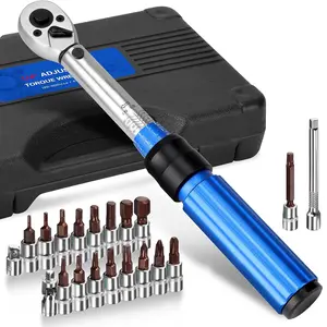 21/15 Pcs/Set Torque Wrench Set, Drive Socket Set, Torx Bit Socket, 1/4 inch Drive Click Torque Wrench 17.7-212.4in.lb / 2-24Nm 72 -Tooth Ratchet with Quick Release Head for Bike Maintenance Car Repair