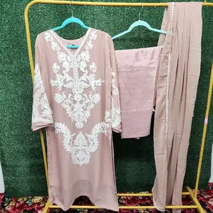 3 piece chikankari ready to wear dress