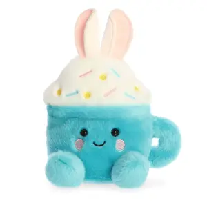 Palm Pals Adorable Lopi Bunny Latte 5 inch Blue Mini Soft Plush Collectable Stuffed Animal