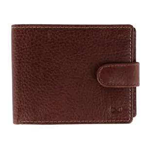 Trafalgar Parker Pebbled Leather Bi-Fold Wallet with ID Window and Popper Fastener, Bifold Wallets