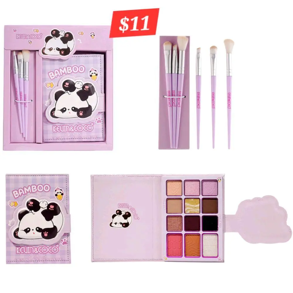 Kevin&Coco Bamboo Eyeshadow Palette with Brushes Makeup Cosmetic