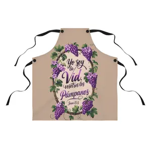 Apron with Religious Quote, Purple Kitchen Apron, Christian Cooking Gift, Faithful Chef Cover, Biblical Scripture, Cooking Apron