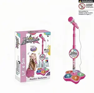 Light-Up Microphone Toy with Stand – Super Colorful Lights, Unisex Kids Singing Mic, Role Play Music Enlightenment, Educational & Fun Gift for Boys & Girls