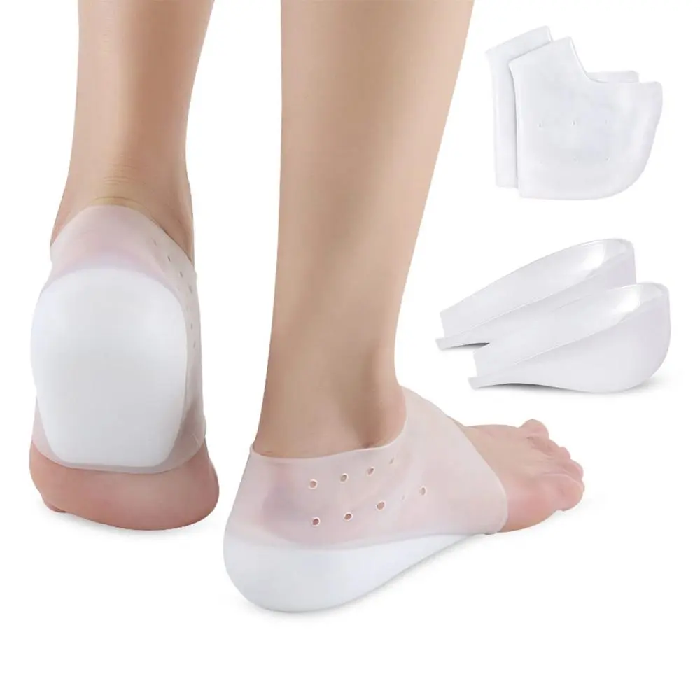 2.5cm Silicone Gel Heel Protectors - Soft, Flexible Trainer Insoles with Silicone Case & Gel Pad, Height Increase Inserts for Improved Image, Invisible Home Care Shoe Inserts (Height Varies by Body Weight), Shoe Heel Cushion, Height Enhancing Accessory