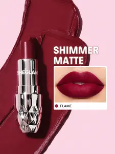SHEGLAM Starlight Velvet Lipstick – Flame | Shimmer Matte Long-Lasting Silky Lipstick