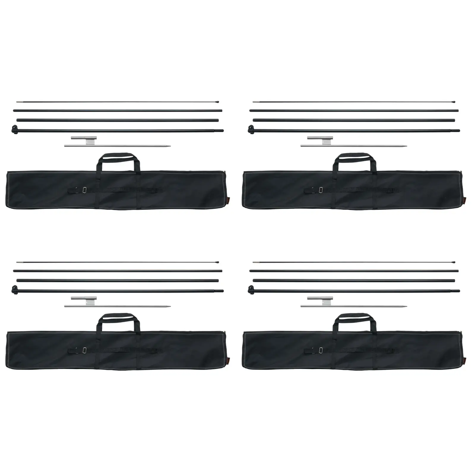 【Summerfinds】VEVOR Feather Flag Pole Kit 4 Packs Swooper Flag Pole 16.3 ftSign Flag Poles for Business Advertising Flags Outdoorwith Ground Stakes and A Carrying Bag (Flag Not Included) Aluminum Banner