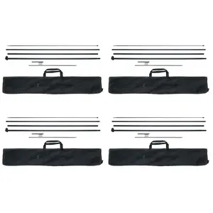 VEVOR Feather Flag Pole Kit,  4 Packs Swooper Flag Pole 16.3 ft, Sign Flag Poles for Business Advertising Flags Outdoor, with Ground Stakes and A Carrying Bag (Flag Not Included) Aluminum Banner