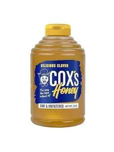 Cox's Honey 100% Pure, Raw Unfiltered Clover Honey, Rich in Nutrients, Family Owned Apiary, 32 oz bottle