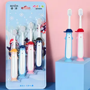 Children's toothbrushes,cartoon toothbrushes, penguin toothbrushes,Suitable for children aged 3-12.