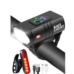 High Lumen Super Bright Bicycle Lights, USB Rechargeable Front and Rear Light Set, Waterproof Safety Bike Lights for Road Mountain Night Riding