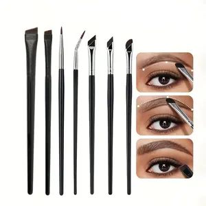 7-Piece Professional Brow and Liner Brush Set, Ultra-Soft Synthetic Bristles, Precision Angled Heads, Ideal for Beginners and Professionals