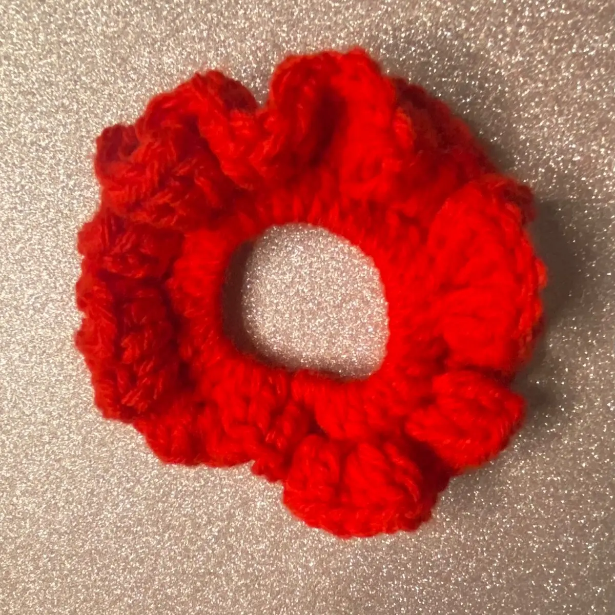 Cherry Crochet Hair Scrunchie
