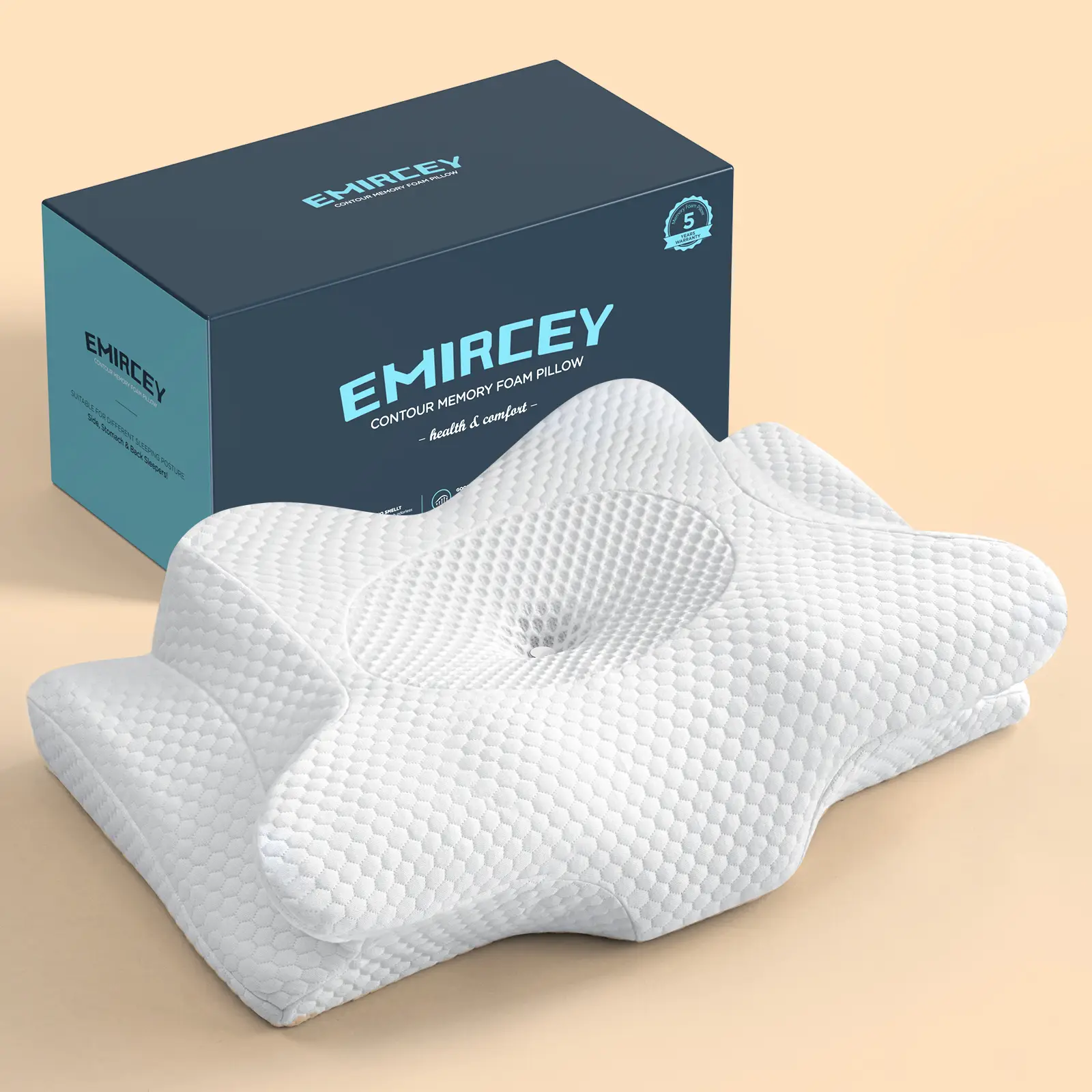 Emircey Home Memory Foam Pillow - Memory Foam for Comfortable Sleep, Pillow for Deep Sleep, Different Sleep Positions, Bedding for Home Bedroom Scho