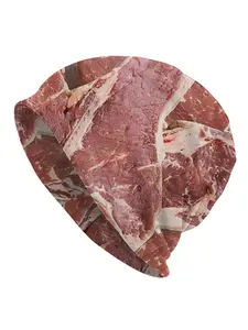 1PC	Spoof Funny Skullies Beanies Caps Too Much Meat Thin Hat Autumn Spring Bonnet Hats Men Women's Unisex Ski Cap