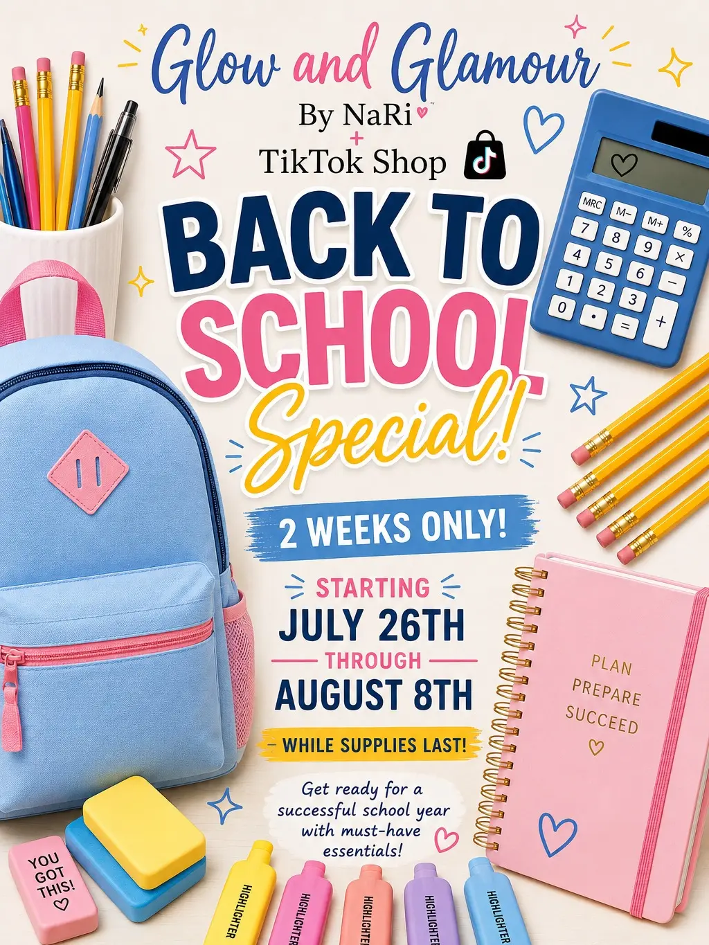 Back to School Bundle – Pens, Pencils, Notebooks, Erasers, Rulers, etc.