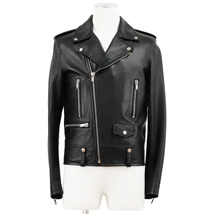 Pre-owned Yves Saint Laurent Lambskin Small Leather Goods Saint Laurent Paris Leather Biker Jacket