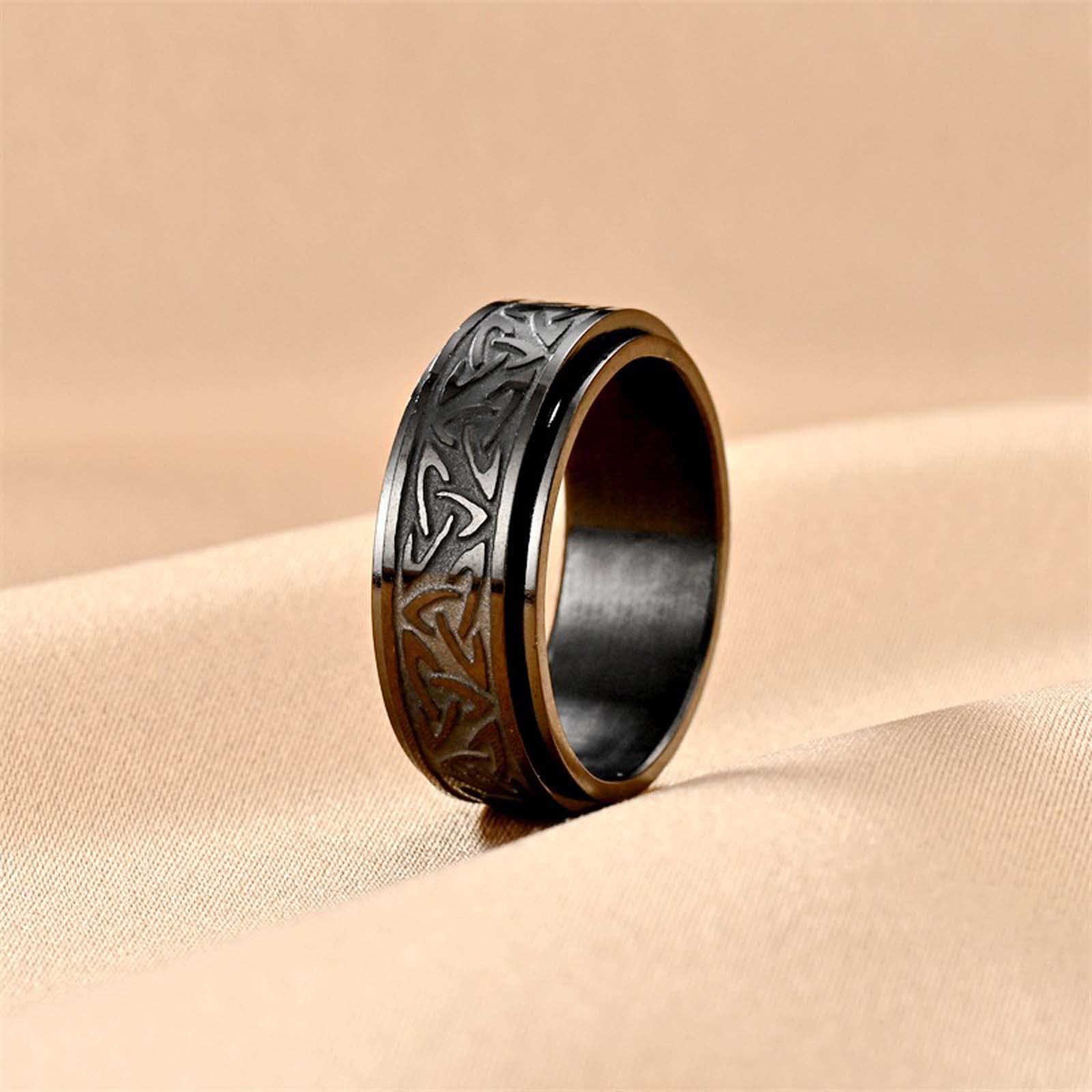 Y2k Celtic triangle knot witch knot rotatable decompression ring for men and women suitable for party daily accessories