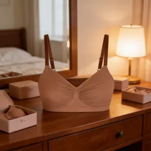 2026 new plus size thin underwear for women without steel rings, gathering and anti sagging comfortable bra Bralette Seamless Bralette