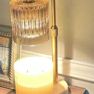 Floral Candle Warmer Lamp with Auto Timer Wax Melter Warmer Decor Flower Decoration Green Adjustable Height 4-Level Brightness 8-Hour Sleep Timer