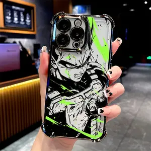 A Passionate Warrior DBZ Phone Case Compatible with for iPhone 17 Air 16 15 14 13 12 11 Pro Max Plus , Featuring a Transparent Soft Back for Drop Protection.
