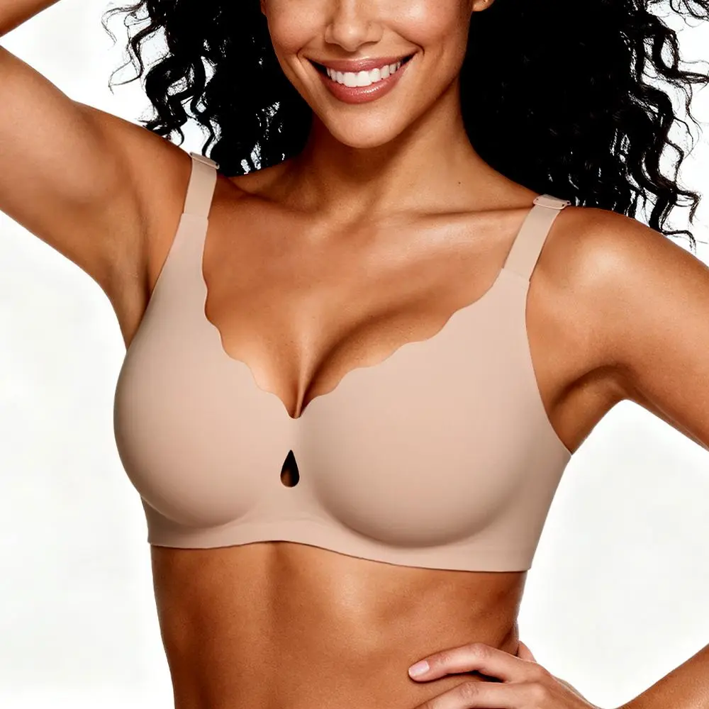 LUCKMEEY Bras for Women No Underwire Wave Push Up Wireless Bra Seamless Bras Full Coverage Bralettes Lift Everyday Bras FallFreshness Fabric