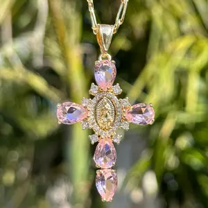 Virgen Mary Cross Necklace