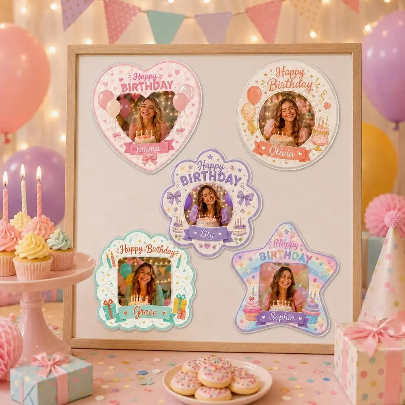 Custom Birthday Photo Magnet, Personalized Fridge Magnet, Birthday Picture Magnet, Party Favor Gift, Personalized Birthday Keepsake